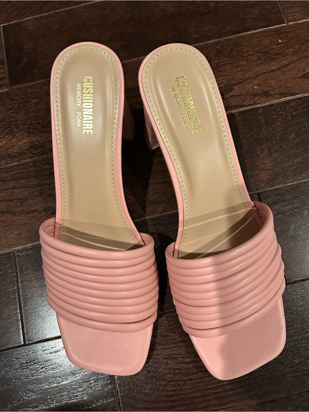 Cushionaire Pink Ribbed Slide Sandals NEW - Picture 5 of 8